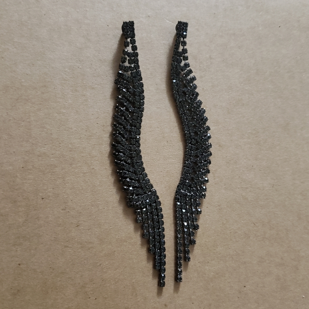 Black "Diamond" Dangle Earring